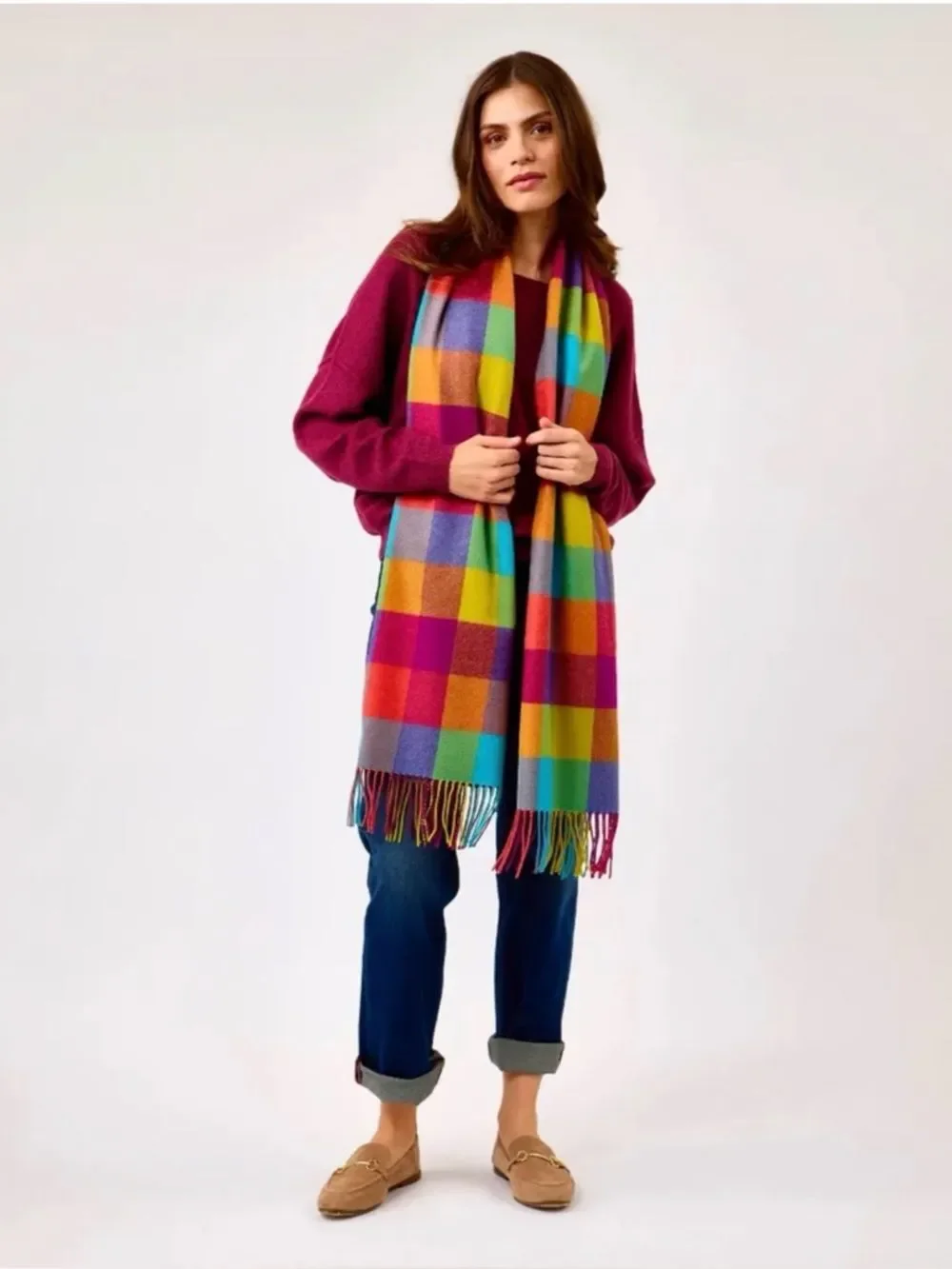 AVOCA MILL COLLECTION Circus Extra Wide Merino Scarf new with flaws